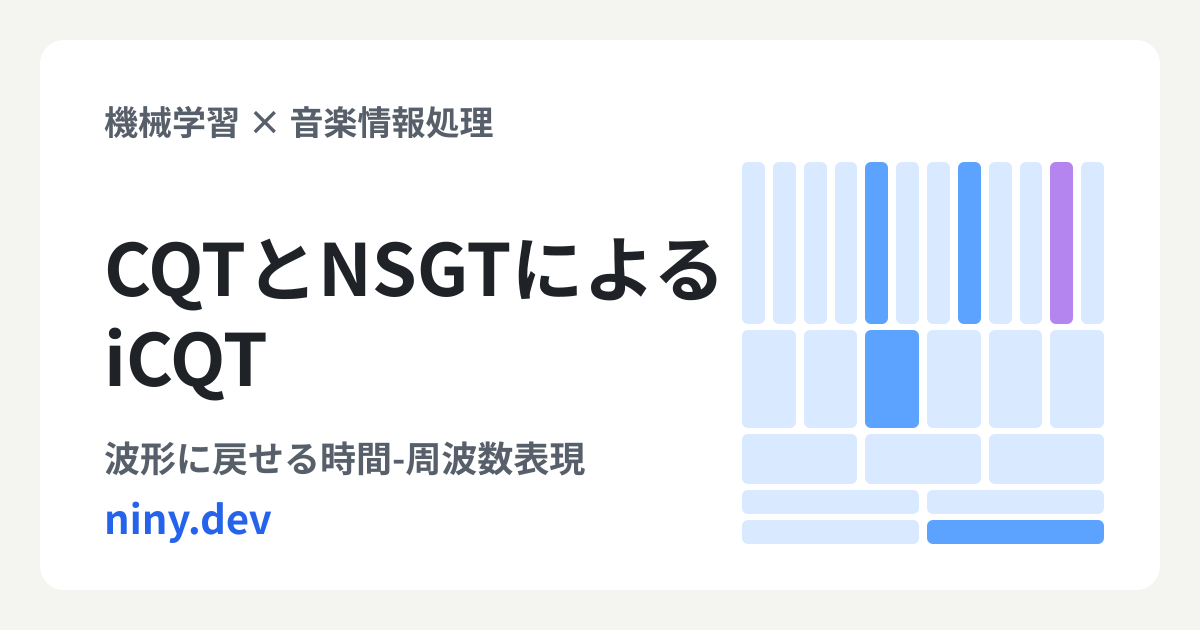 【機械学習】音楽情報処理におけるCQTとNSGTによるiCQT