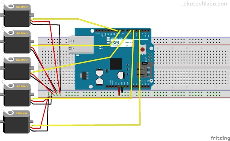【Arduino】ロボットハンドを超簡単に自作するの図