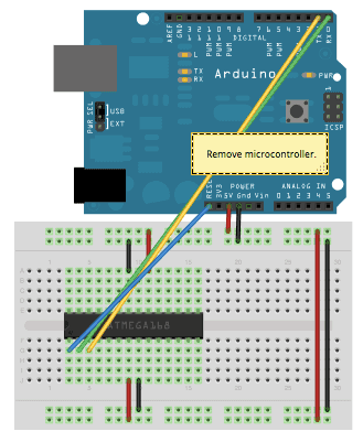 【最小構成】ATmega328Pを単体で動かすの図
