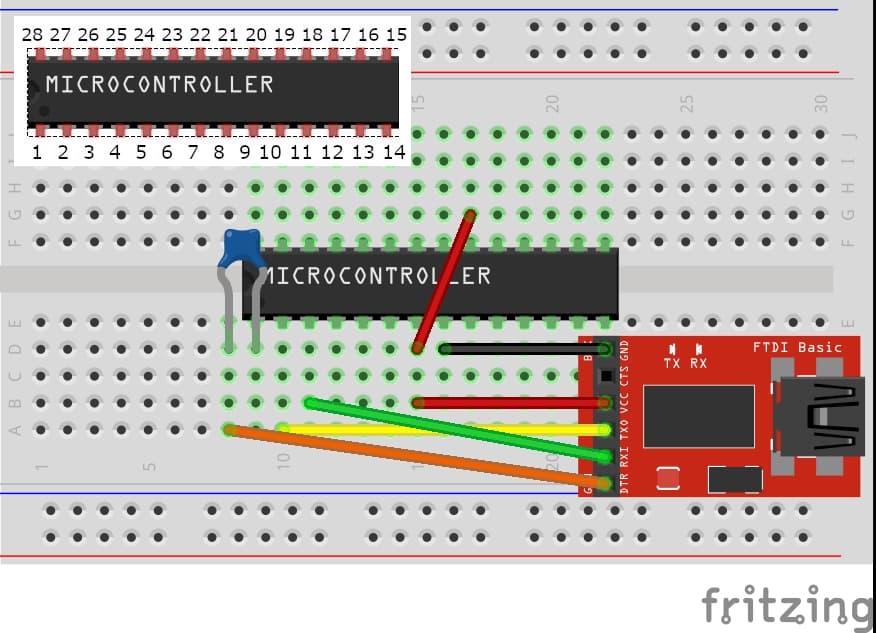 FT232RLを使ってArduino(ATmega328P)に書き込みするの図