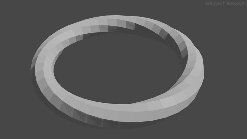Blenderでねじれた輪(メビウスの輪)を作成する方法の図